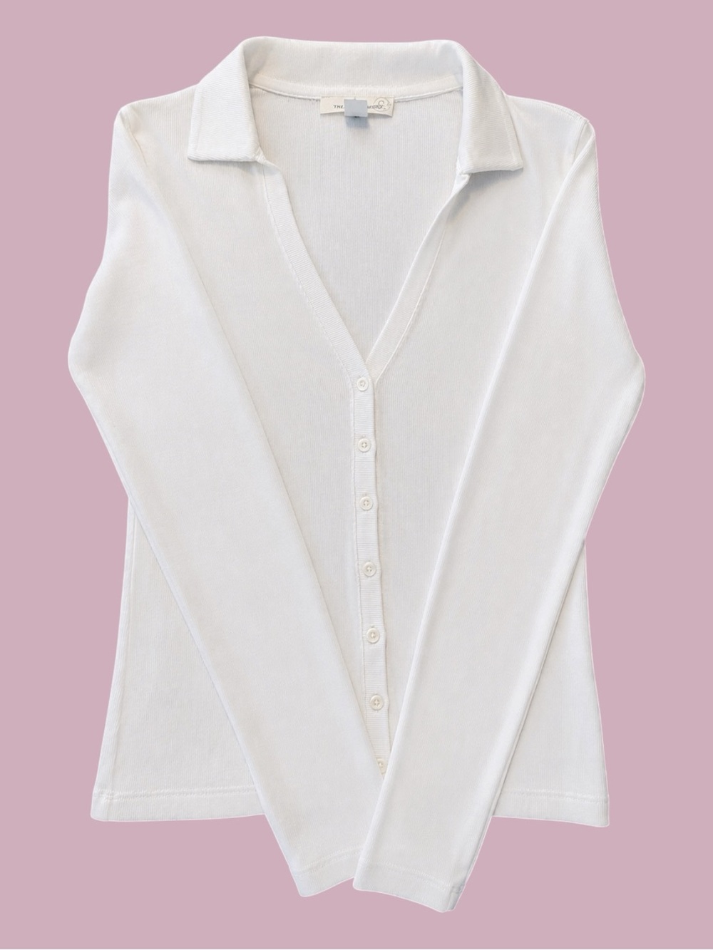 Treasure & Bond White Button-Front Collared Long Sleeve Camisole NWOT Size S